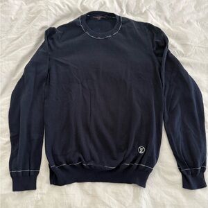 Louis Vuitton Navy Crewneck Top